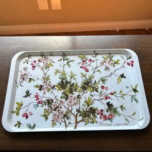 VTG  Italy Villeroy and Boch Botancia Tray Crataegus Oxyacantha 18.5x11.5"